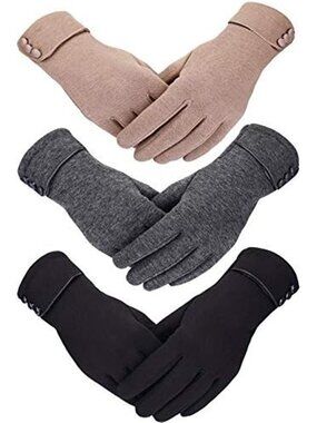 3 Pairs Women's Winter Gloves Touchscreen Texting